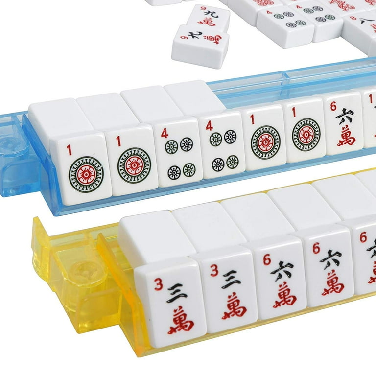 ZENY American & Chinese Mahjong 166 Tile Set, Travel Game with 4