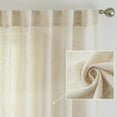 thumbnail image 3 of DriftAway Natural Linen Curtains 86 Inches Long Thick Semi Sheer 2 Panels Farmhouse Real Flax 3 Inch Rod Pocket Back Tab Boho Rustic Light Filtering Window Drapes for Bedroom Privacy Assured, 3 of 8