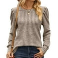 thumbnail image 2 of Enjoytime Shirts For Women Trendy Solid Color Long Sleeve Loose Pollover Tops Fall Winter Blouses Fashion Clothes, 2 of 8
