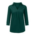 thumbnail image 5 of Tbopshirt Tops for Women,Fashion Woman V Neck Three Quarter 3/4Sleeve T Shirt Autumn Printing Blouse Tops Sweatshirt Shirt, 5 of 5