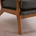 thumbnail image 4 of Zimtown Mid-Century Retro Armchair, Modern Upholstered Single Sofa with High Back, Bronzing Cloth Fabric Accent Chair with Wooden Frame Dark Gray, 4 of 13