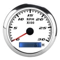 thumbnail image 3 of RPM Tacho Meter, 9-30V IP67 Protection Stainless Steel Pointer Tacho Gauge  For Car For Ship White, 3 of 8