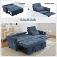 thumbnail image 4 of 2-in-1 Convertible Sleeper Sofa Bed with Recliner, Chenille Pull Out Couch with USB Ports and Three-Level Adjustable Backrest, 3 Seat Cloud Sectional Couch for Living Room, Blue, 4 of 9