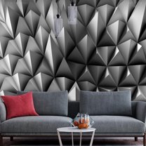Tiptophomedecor Peel and Stick 3D Illusion Wallpaper Wall Mural - Spiky Identity - Removable Wall Decals