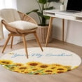 thumbnail image 4 of Round Rugs 3.3Ft, Yellow Sunflowers Round Area Rug Washable Indoor Throw Carpet, Summer Floral Elegant Pastoral Botanical Soft Non Slip Circle Rug for Laundry Room Patio Home Decor Aesthetic, 4 of 8