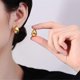 thumbnail image 2 of 1 Pair French Style Retro Hoop Earrings Golden Plated Small Thick Oval Ear Buckle Earrings------Product code 81920, 2 of 5