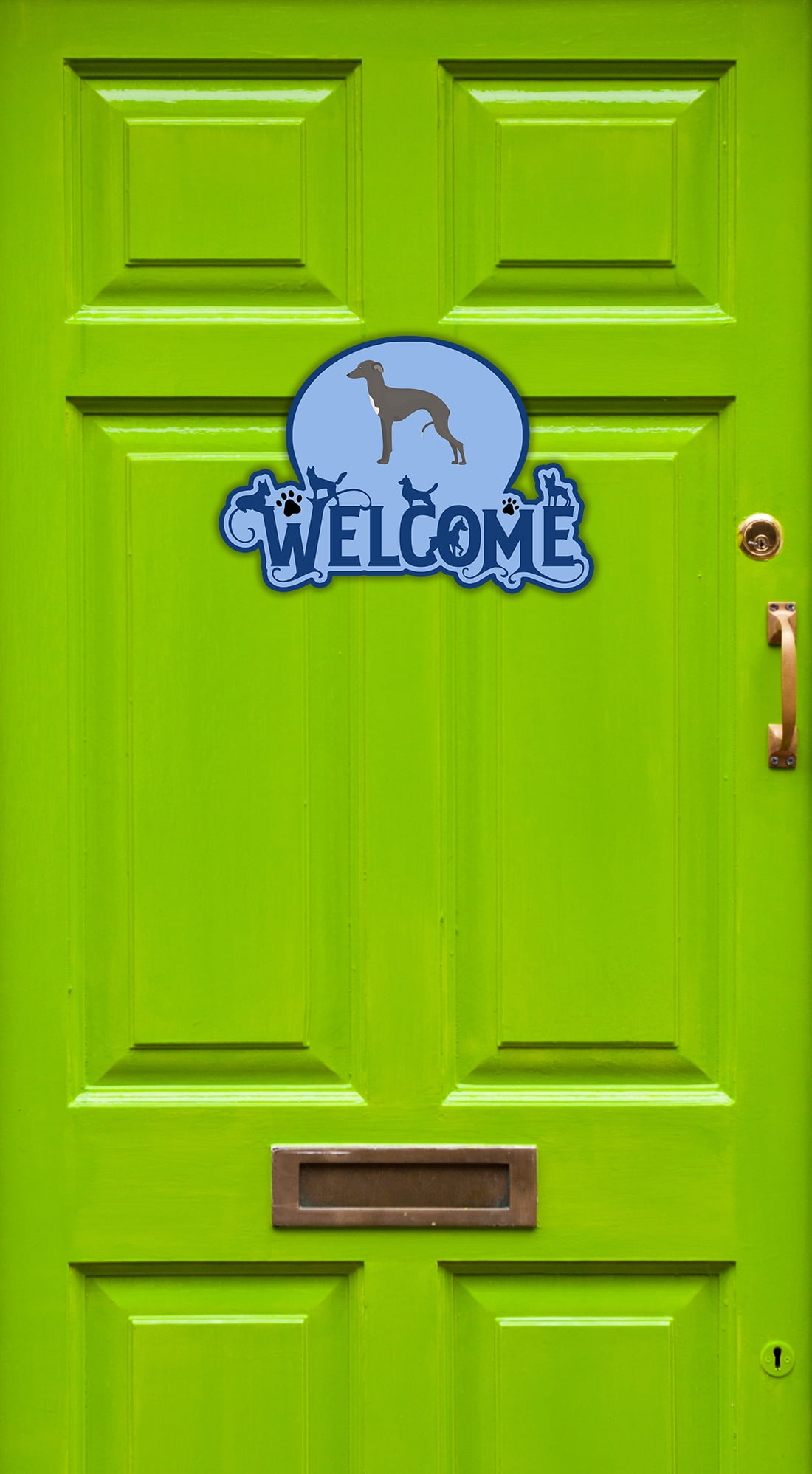 Welcome Greyhound Door Hanger
