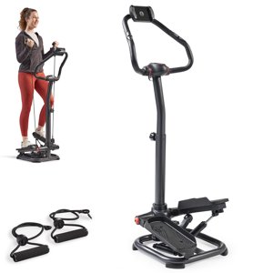 Sunny Health & Fitness Stepper With Handlebar, Resistance Bands