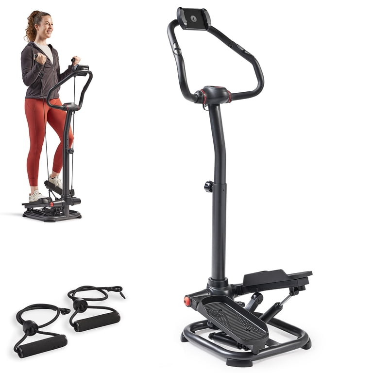 Sunny Health & Fitness Stepper With Handlebar, Resistance Bands photo 1