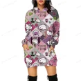 thumbnail image 4 of Sudaderas con capucha de anime japonés, vestidos para mujer, sudaderas con estampado de Hello Kitty, sudaderas con bolsillos largos de otoño, tops casuales para mujer, 4 of 5