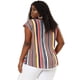 thumbnail image 5 of Women's Plus Size Blouse Keyhole Neck Cap Sleeve Stripe Top Multicolor 2X, 5 of 7
