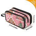 thumbnail image 4 of FORMRS Pencil Case with 3 Compartments Zipper Pouch, Elementary School Level and up, Brown Gingerbread Houses, 4 of 8