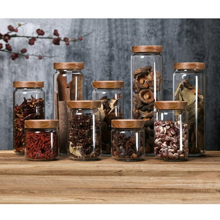 Worgeous 1Pack Kitchen Food Storage Container Keeping Glass Jars for Pantry