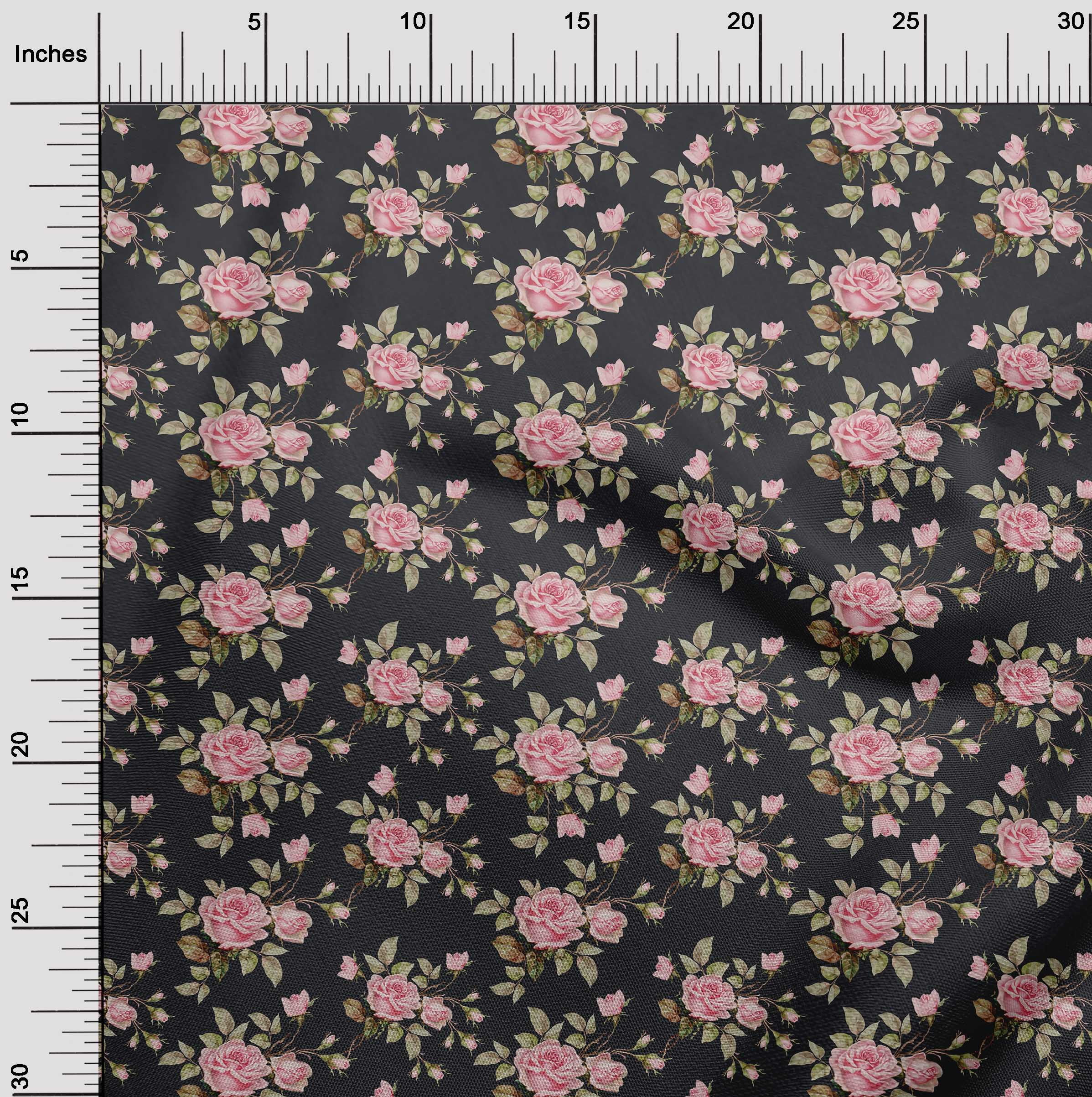 oneOone Viscose Chiffon Light Pink Fabric Floral Dress Material Fabric Print Fabric By The Yard 42 Inch Wide