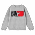 thumbnail image 3 of Cobra Kai Team Dojo Graphic Crew Neck Long Sleeve Athletic Heather Youth Sweatshirt-XL, 3 of 5