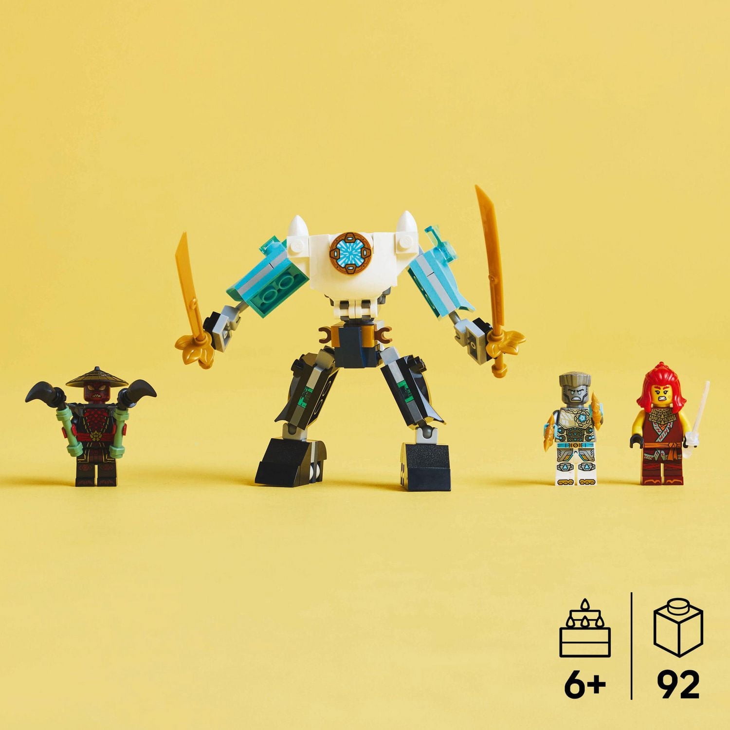 LEGO NINJAGO Zane's Battle Suit Mech Ninja Toy - Building Toy for Pretend Play for Kids, Boys and Girls, Ages 6+ - with 3 Minifigures - Gift Idea for Birthdays - 71827