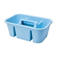 thumbnail image 2 of Multi Compartment Portable Plastic Divided Storage Tote with Handle, Sturdy Multipurpose Organizer Bin for Bathroom Cosmetic Kitchen Household Tool Craft Supplies Organization, Blue, 2 of 7