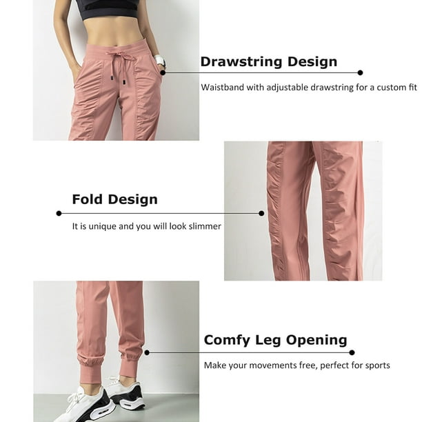 Amdohai Women Sport Pants with Drawstring Side Pockets Trouser