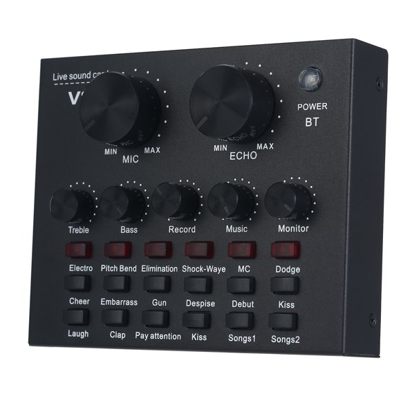 Yeacher V8 External Sound Card USB Mobile Phone Microphone Live for Mobile Computer Audio Interface with BT for Online Singing Chatting Live Video Streaming Music Recording