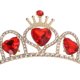 thumbnail image 2 of GOOHOCHY Corona de pelo de cristal rojo retro, tocado de novia, tiara de diamantes de imitación, 2 of 8