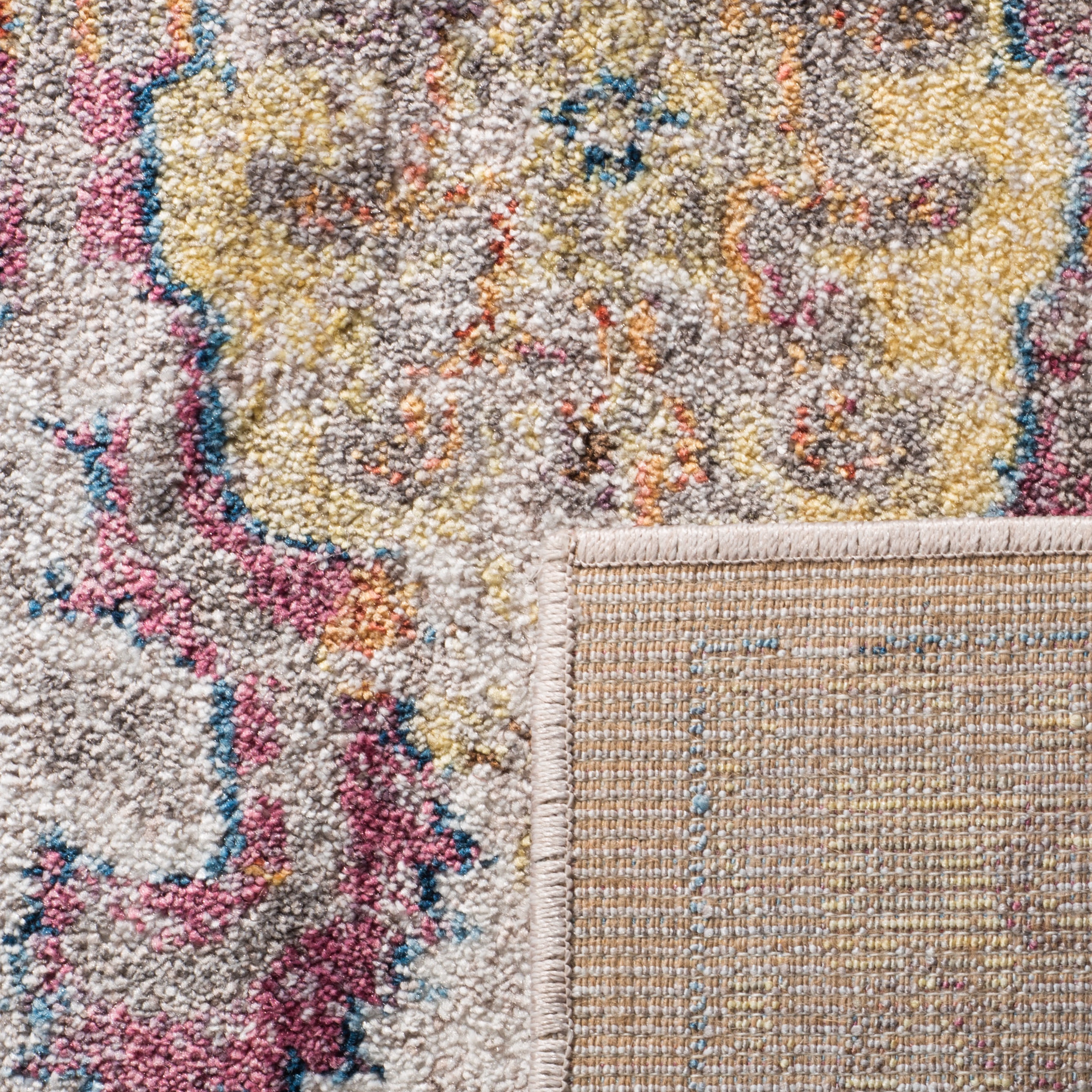 SAFAVIEH Bristol Bill Oriental Polyester Runner Rug, Light Gray/Blue, 2'3" x 12'