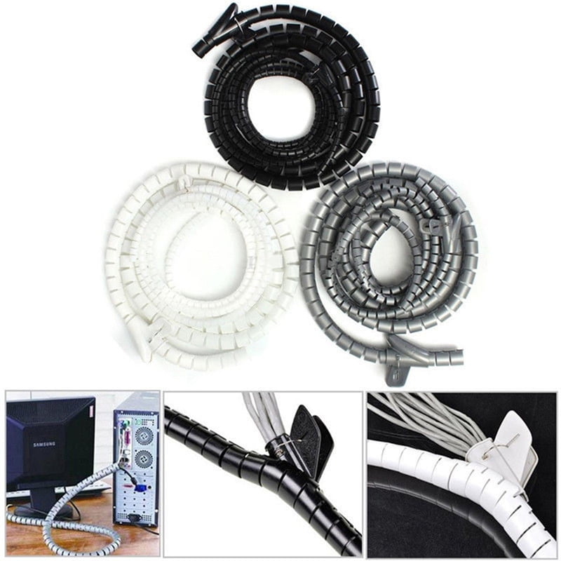 10/25mm Cable Spiral Wrap Tidy Cord Wire Banding Loom Storage Organizer