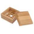 thumbnail image 4 of Bamboo Soap Holder with Lid for Bathroom Shower Drainage Design Beige 4.72x3.15x2.95 Inches, 4 of 5