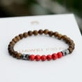 thumbnail image 4 of RSAMD Fashion Handmade Men Hematite Natural Stone Wood Unisex Beads Bracelets Gift-Red Turquoise, 4 of 5