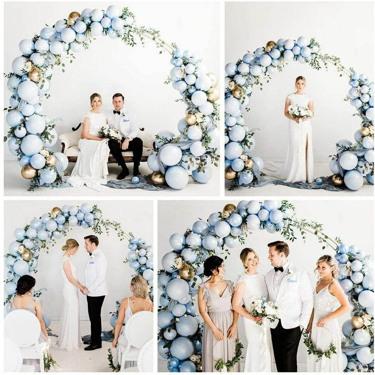 MMTX Sky Blue Balloon Arch Garland Kit, Light Blue Gold Latex