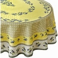 thumbnail image 2 of Home Bargains Plus Round Fabric Tablecloth, 70 inch, Olivier Yellow and Grey Country Olive, 2 of 7