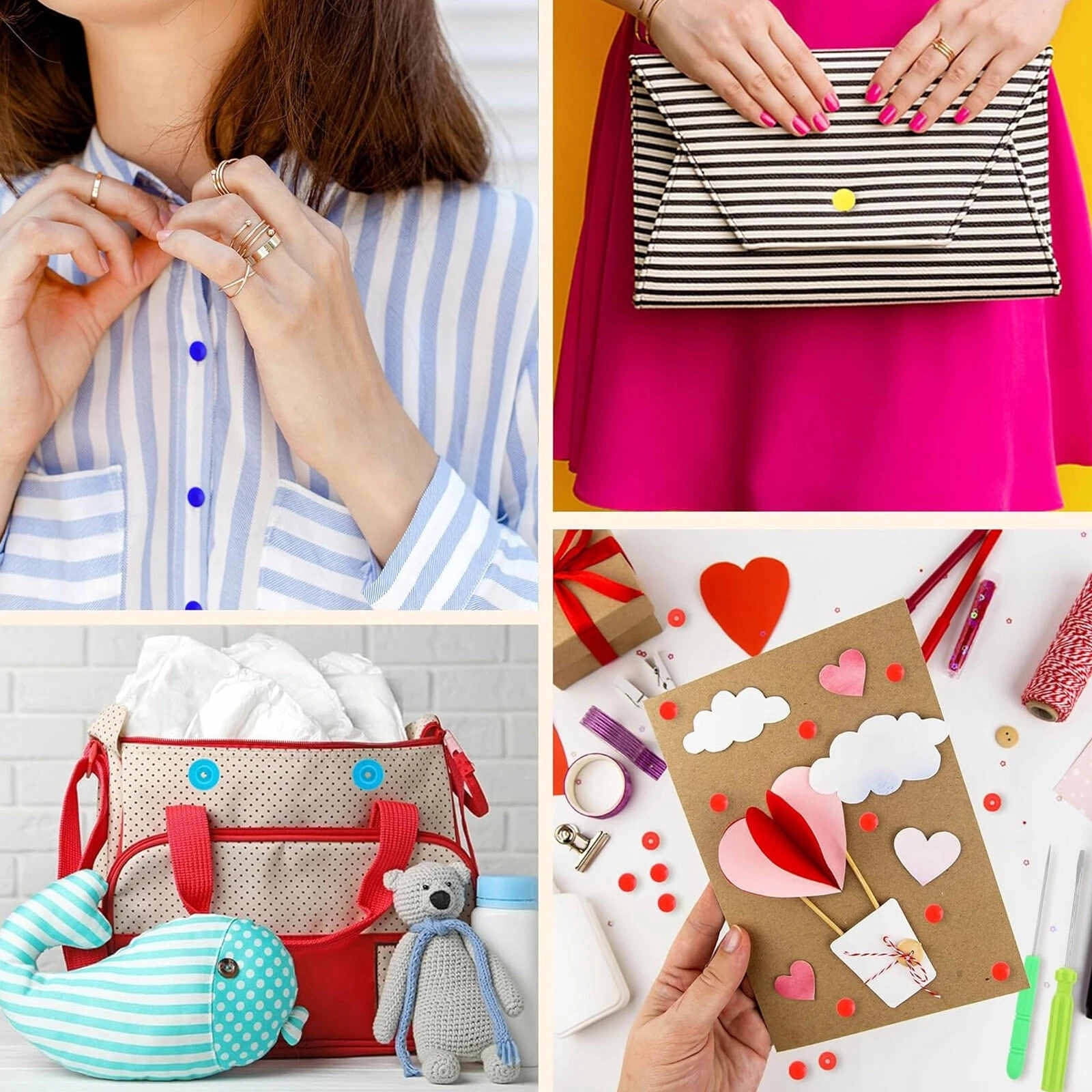 APPLAYERR Sewing Snap Kit for Baby Clothes Bibs 150 Sets T5 Resin Buttons Pliers Easy Install for Light Fabrics Folders Bags Projects