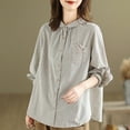thumbnail image 6 of Womens Blouses Long Sleeve Shirt Women Casual Fashion Solid Color Button T-Shirt Long Sleeves One Shoulder Top Blouse Tops White-1 XL, 6 of 9