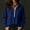 Blue, variant on Fall Blouse for Women Long‑Sleeve Lapel Half‑Zip Dual‑Pocket Textured Drop‑Shoulder Elegant Dressy Tops Blue S