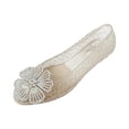 thumbnail image 2 of Stunner Women's Beach Jelly Shoes Flower Slip On Crystal Summer Soft Hollow Ballet Flats, 2 of 4