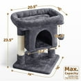 thumbnail image 3 of Yaheetech 23.2″ H Spacious Cat Tree with Wide Top Perch for Indoor Cats, Dark Gray, 3 of 7