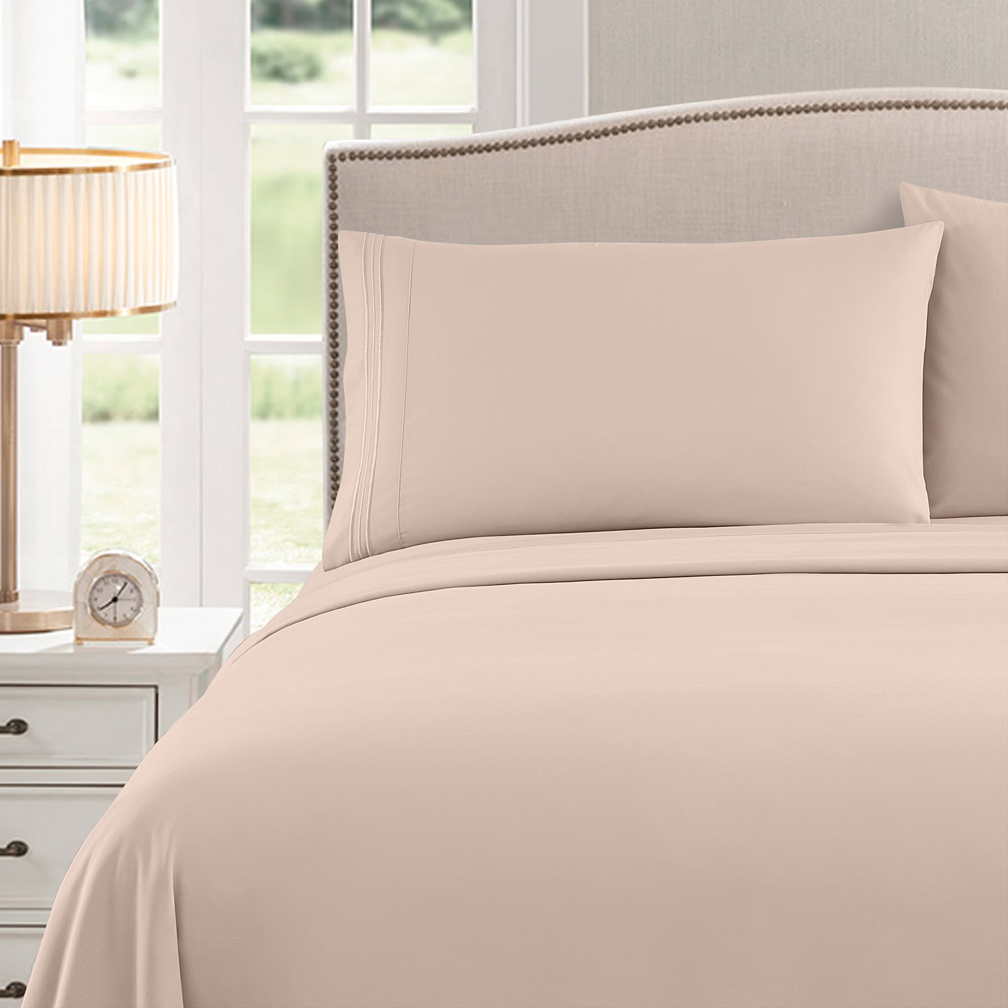 Sweet Home Collection 1500 Series Bed Sheets - Extra Soft Microfiber Deep Pocket Sheet Set - Beige, King