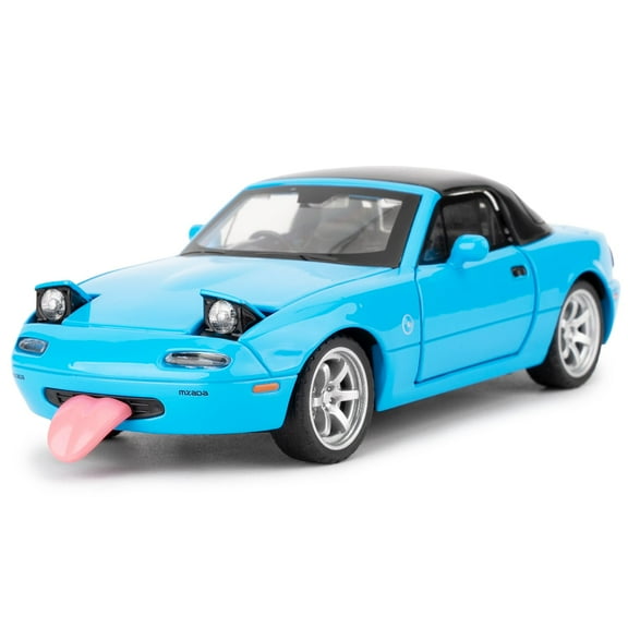 CHUNYAN 1/32 Mazda Miata MX-5 Alloy Model Car, Toy Car with Pullback, Removable Top, Blinking Lights, Toy Car with Sound and Bright Lights, Collectible Grade Gift for Kids (Red)