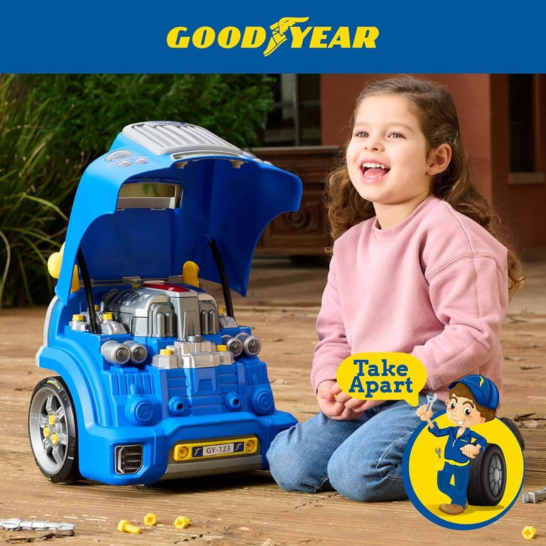 Red Toolbox Pretend Play Take Apart Toy Engine, 48 pcs, for Kids 3