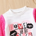 thumbnail image 6 of Ruyang Valentines Day Baby Girl Boy Outfit Long Sleeve Bubble Romper Sweatshirt Letter Printed Bodysuit Baby Clothes, 6 of 9