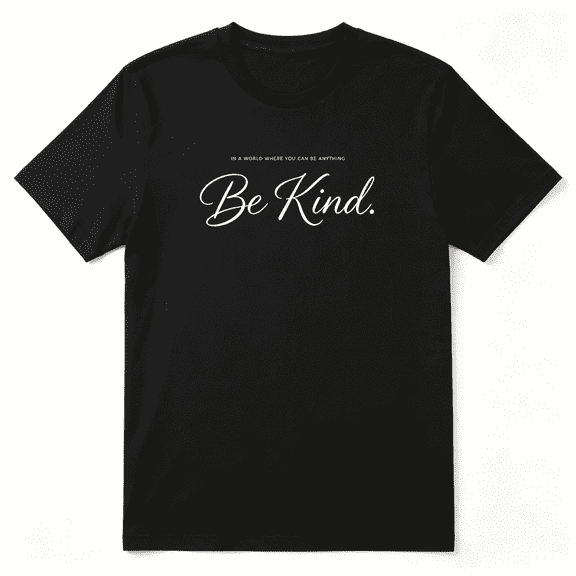 Be Kind Positive Quote Text Vintage Graphic Tee for Men and Women, Family Gift Party Cotton Short Sleeves T-Shirt