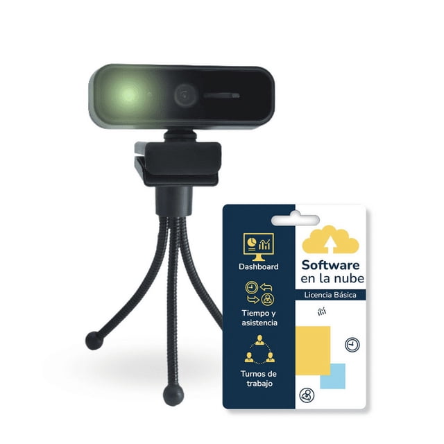BioNet Cámara biométrica reloj checador más licencia Básica, asistencia de tiempos de 15 empleados por reconocimiento facial, máquina para fichar, marcar tarjeta, control de asistencia