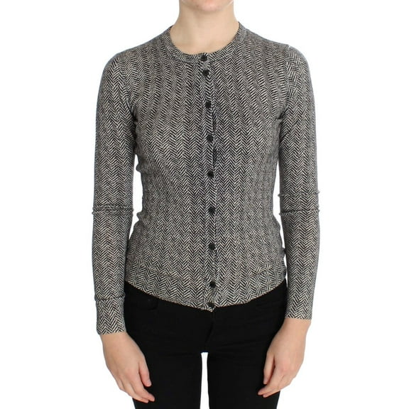 Dolce  Gabbana Black White Wool Top Cardigan Sweater