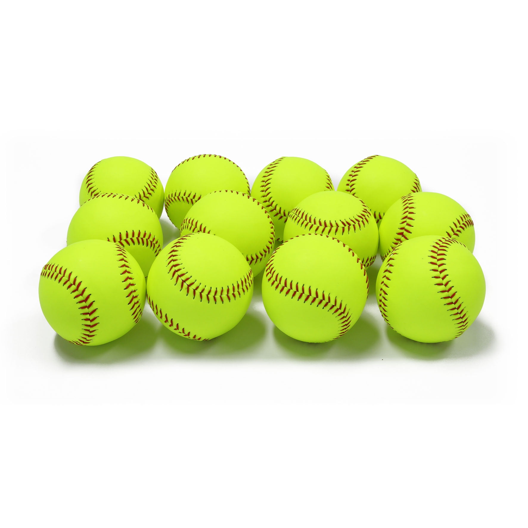 Lot Of 13 Practice Softballs Yellow And White One Is Soft Material