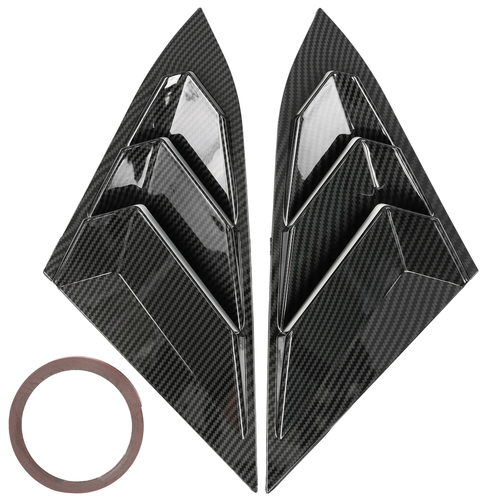 AUTOXBERT Car Carbon Fiber Rear Window Side Louvers Vent for Honda