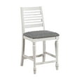 thumbnail image 6 of Majestic Two-Tone Set of 6pc Counter Height Dining Chairs Antique White Gray Ladder Back Chairs Fabric Cushion Seat Dining Room, 6 of 6