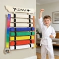 thumbnail image 2 of Wooden Rack for Displaying Karate Belts Multiple Storage Home Gym, 2 of 10