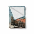 thumbnail image 2 of European Soft Flannel Fleece Throw Blanket, View of Central Lisbon Portugal with Rooftops and Sea Old Town Nostalgic City, Cozy Plush for Indoor and Outdoor Use, 60" x 80", Multicolor, by Ambesonne, 2 of 6