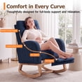 thumbnail image 4 of UHOMEPRO Upgraded Rocking Chair for Nursery, Modern Teddy Glider Rocker Chair with Footrest, High Backrest, Solid Wood Frame, Blue, 4 of 8