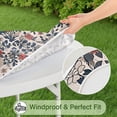 thumbnail image 5 of Pioneer Flower Floral Print Pattern Round Fitted Tablecloth with Elastic Edge,Dining Table Cover Waterproof,Outdoor Round Tablecloth for Camping,Dining,Indoor and Outdoor, 5 of 7