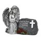 thumbnail image 4 of Estatua solar de ángel para jardín, decoración exterior, decoración de cementerio, figura de ángel para tumba, con luz para jardines. Plata, 4 of 8